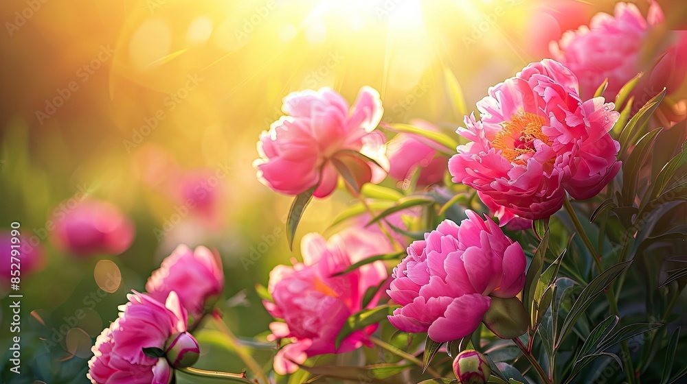 Beautiful flowers in the meadow.