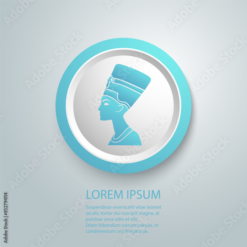 Black silhouette Nefertiti icon on a white background