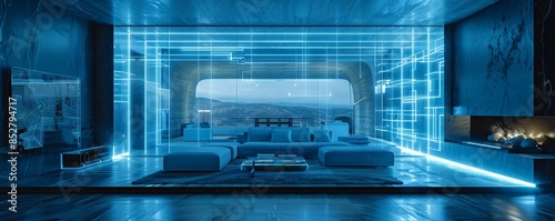 High-tech villa with integrated smart systems.