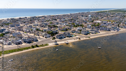 Aerial Drone of Seaside Heights Boardwalk