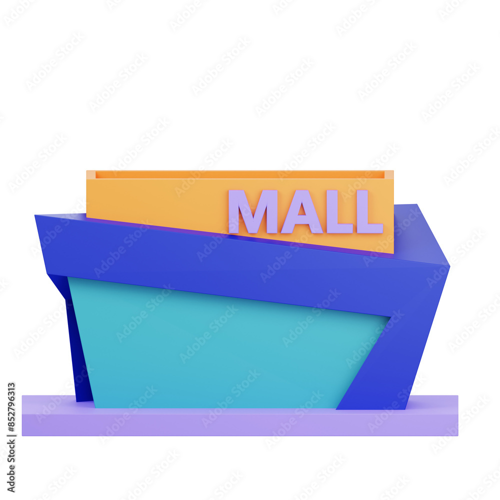 Mall 3D Building Illustration Mall 3D Building Illustration