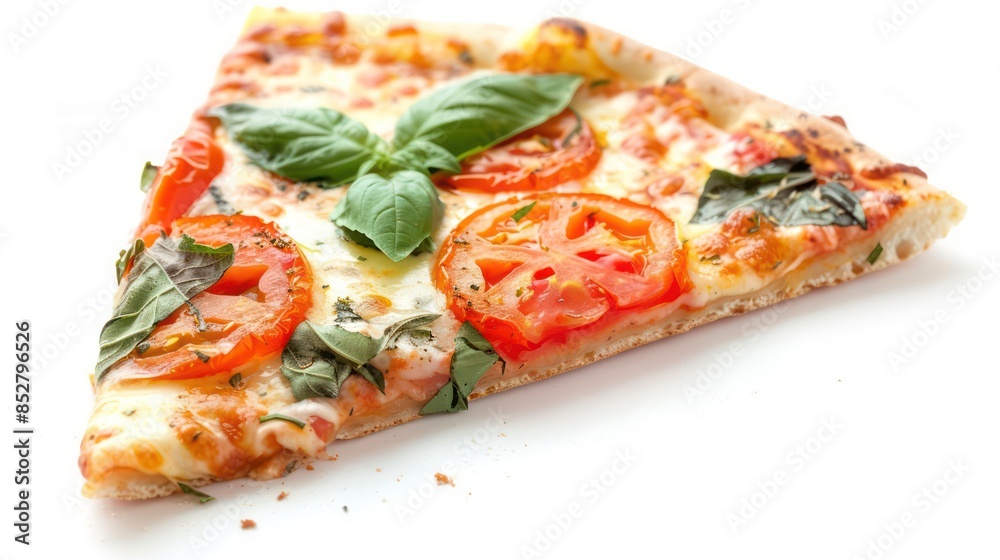 Cut off slice pizza isolated on white background Cut off slice pizza isolated on white background