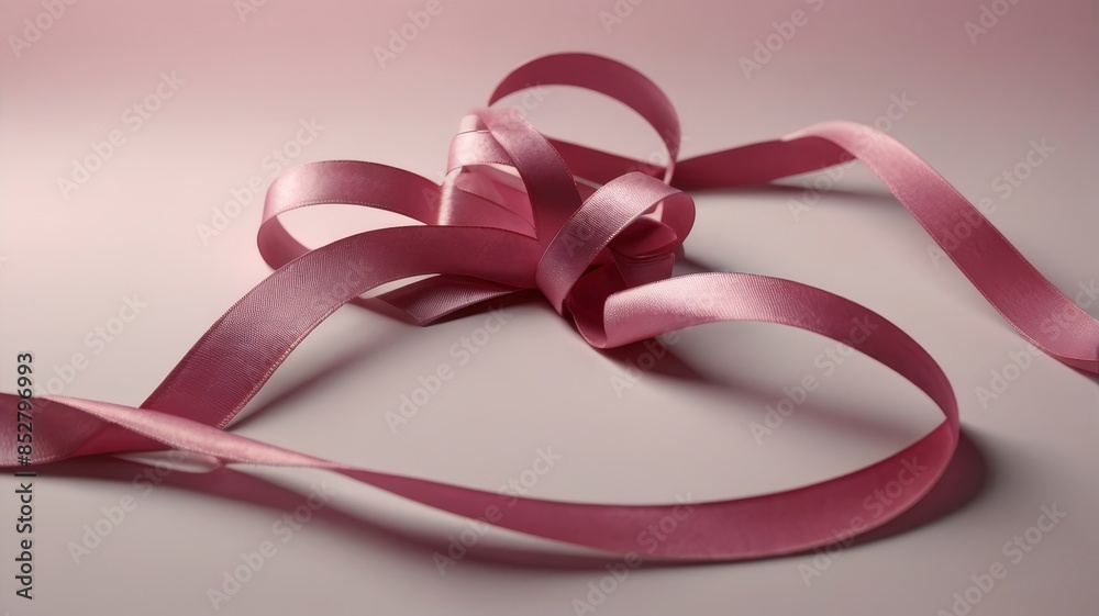 Symbol of Hope: Pink Ribbon Heart on Soft Pink Background (Breast Cancer) Symbol of Hope: Pink Ribbon Heart on Soft Pink Background (Breast Cancer)