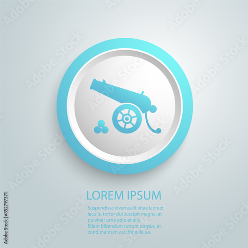 Cannon Icon, Weapon Icon, Old Style Vector Art Illustration