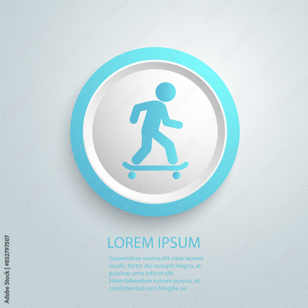 Skateboarder icon flat style sign vector Skateboarder icon flat style sign vector