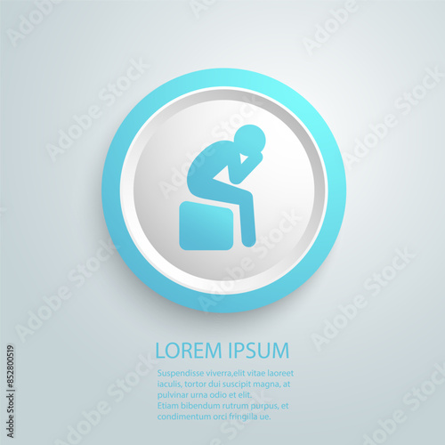Depression icon symbol. Premium quality isolated sadness element in trendy style vector