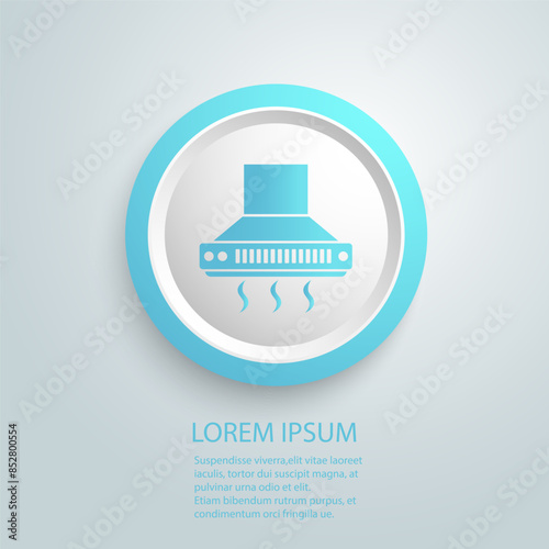 Kitchen extractor fan icon isolated on white background. Cooker hood. Kitchen exhaust. Household appliance. Vector sign