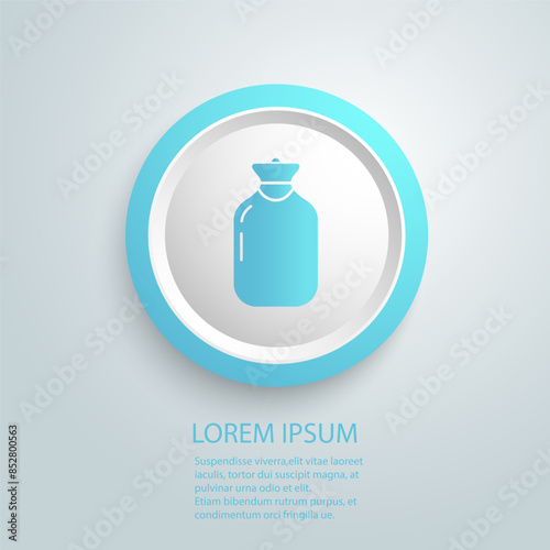 Hot Water Bottle icon, pain relief, hot and cold therapy. Hot or cold therapy and feet warmer. Vector sign