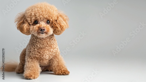 lovely creamie toy poodle dog