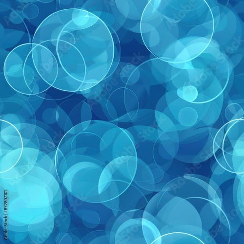 This image is a digital graphic with an abstract background. It features many transparent, overlapping circles in shades of blue. The circles are arranged in a seemingly random pattern, creating a dyn photo