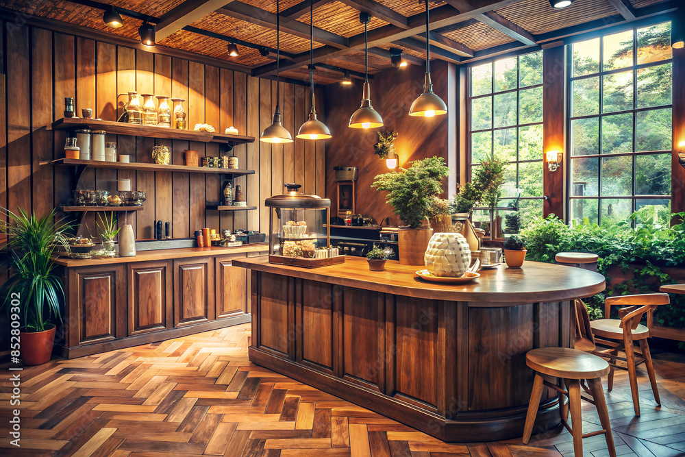 Beautiful coffee bar interior. Beautiful coffee bar interior.