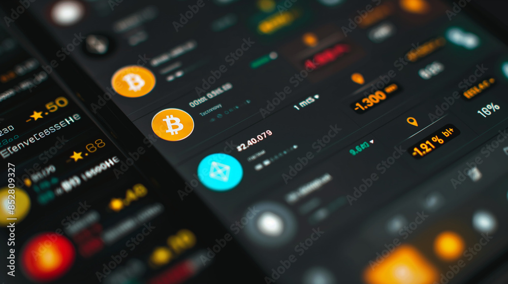 A close-up of a secure digital wallet interface on a sleek smartphone, showing various cryptocurrency balances and recent blockchain transactions A close-up of a secure digital wallet interface on a sleek smartphone, showing various cryptocurrency balances and recent blockchain transactions