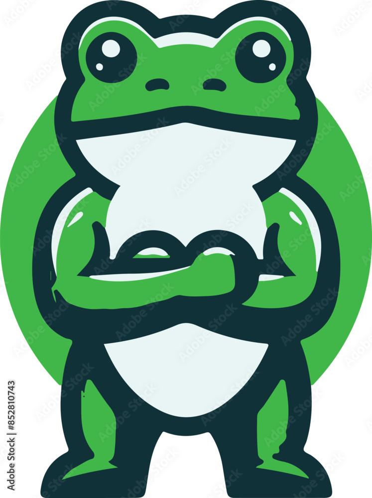 Fototapeta premium A mascot logo of a frog, simple, vector