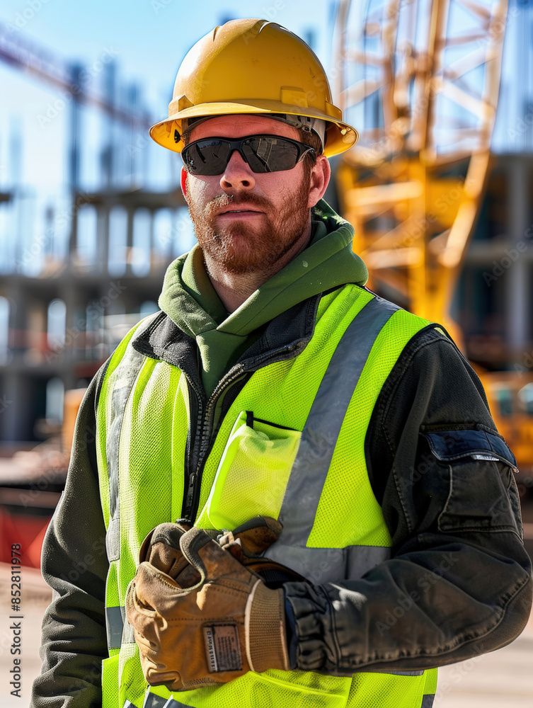 Construction Worker at a Building Site During Daytime Construction Worker at a Building Site During Daytime
