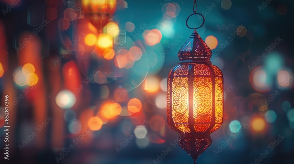 Ornate Lantern with Festive Lights Ornate Lantern with Festive Lights