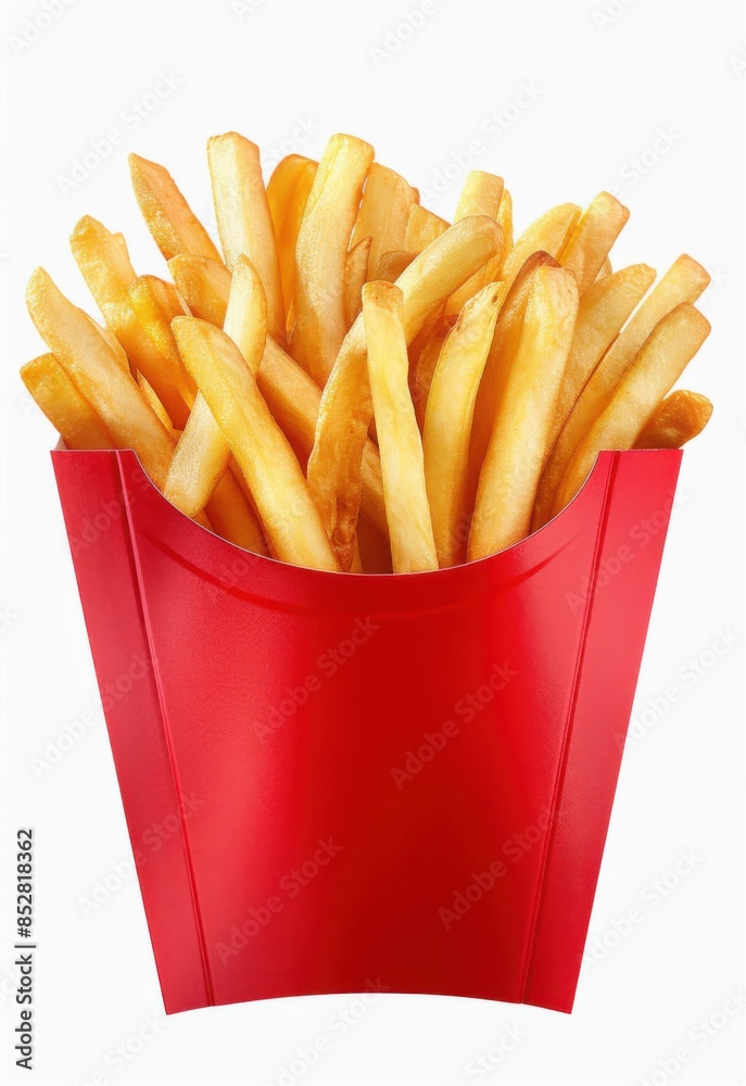 French fries in a red container French fries in a red container
