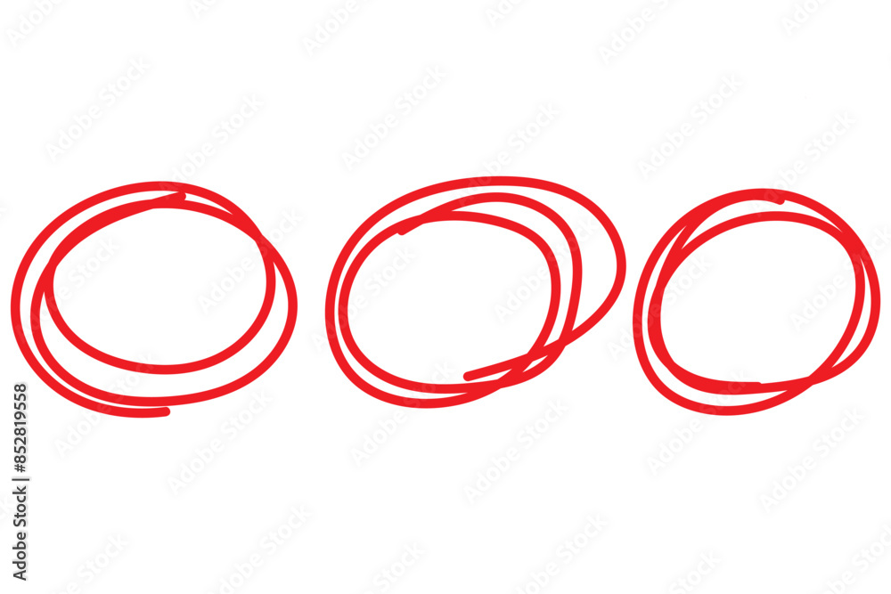 Black circle, pen draw. Highlight hand drawing different circles isolated on background. Handwritten red circle. For marking text, numbers, marker pen, pencil, logo and text check, vector. Black circle, pen draw. Highlight hand drawing different circles isolated on background. Handwritten red circle. For marking text, numbers, marker pen, pencil, logo and text check, vector.