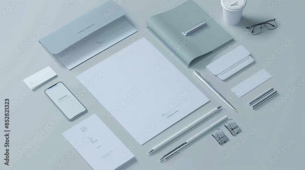 Modern Branding Mockup with Stationery and Accessories.