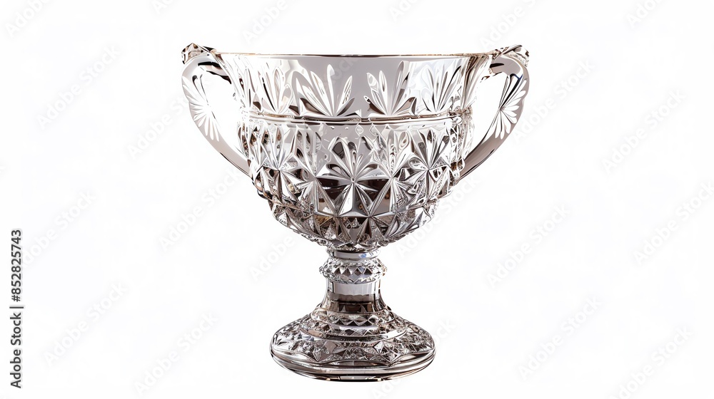 Elegant crystal trophy on a white background, showcasing intricate design and craftsmanship. Ideal for awards and celebrations. Elegant crystal trophy on a white background, showcasing intricate design and craftsmanship. Ideal for awards and celebrations.