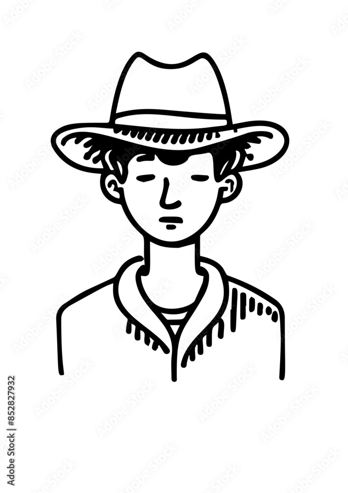Vector Illustration of a a portrait of a boy with lines drawing for logo,icon, black and white Vector Illustration of a a portrait of a boy with lines drawing for logo,icon, black and white