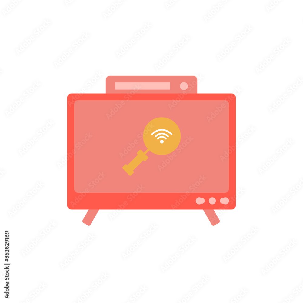 Television icon with flat style for your design. Tv icon. Tv icon with find signal Television icon with flat style for your design. Tv icon. Tv icon with find signal