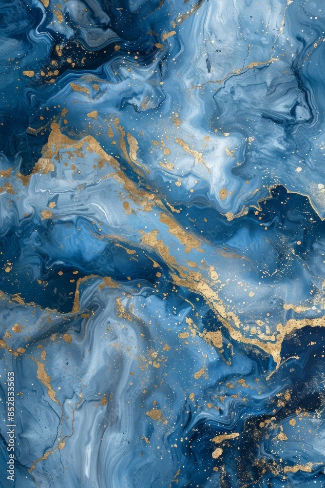 Immerse yourself in the elegance a luxurious blue marble abstract texture, accented with delicate Immerse yourself in the elegance a luxurious blue marble abstract texture, accented with delicate