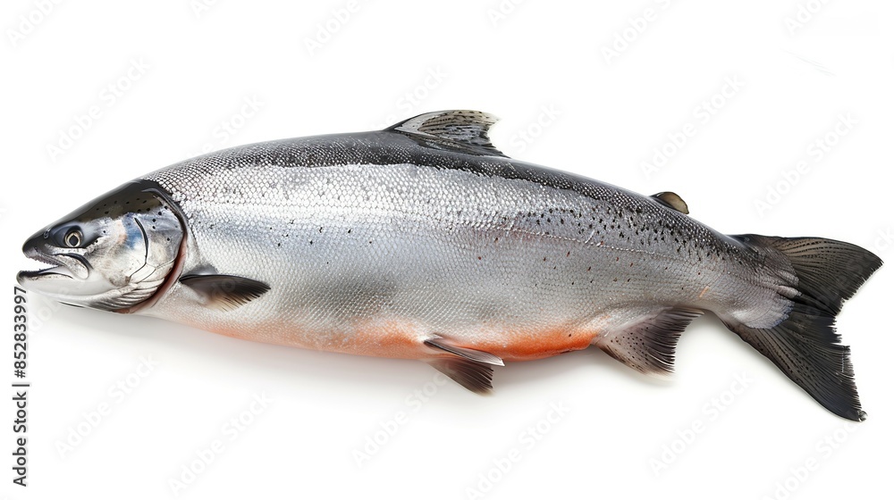 Naklejka premium fresh salmon isolated on white background.