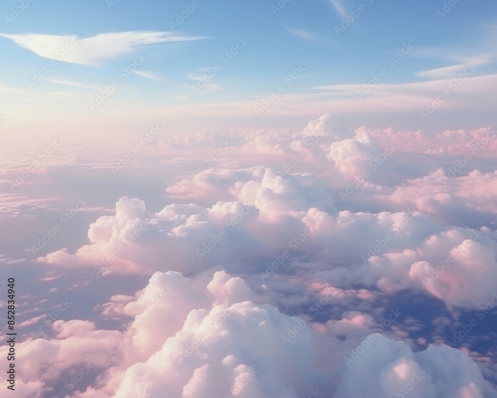 Soft, pastel pink and blue sky with fluffy white clouds. Perfect for dreamy, whimsical, or ethereal designs. Soft, pastel pink and blue sky with fluffy white clouds. Perfect for dreamy, whimsical, or ethereal designs.