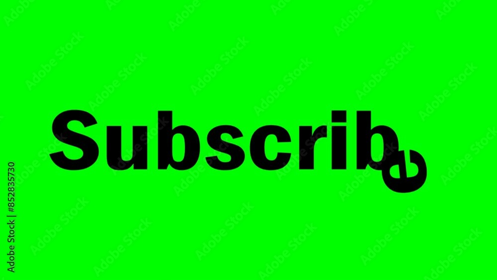 Animated 'subscribe' text moving on a green background Animated 'subscribe' text moving on a green background