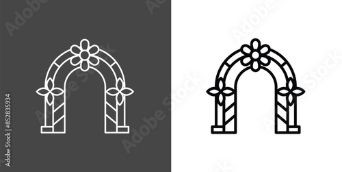 Wedding Arch Outline Icon Vector Illustration