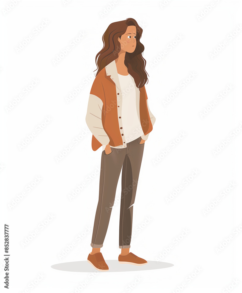 Young woman in late twenties wearing cozy casual clothes, white isolated background Young woman in late twenties wearing cozy casual clothes, white isolated background