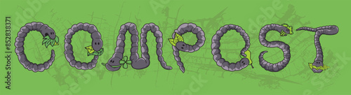 Compost ecological art design made of earthworms