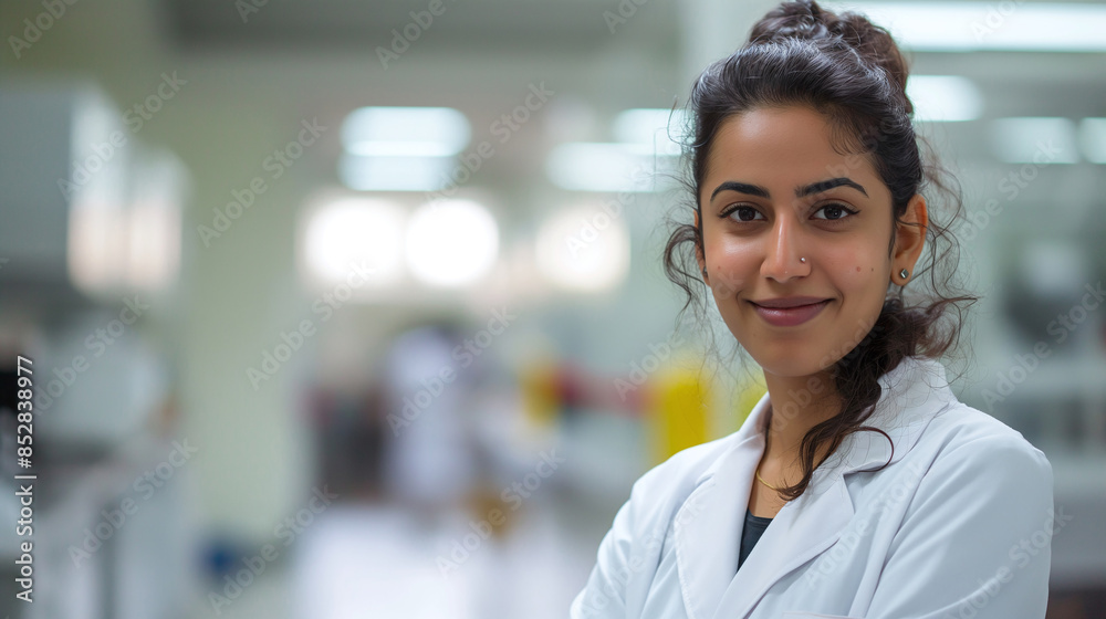 custom made wallpaper toronto digitalPortrait of a female researcher smiling in a clinical laboratory