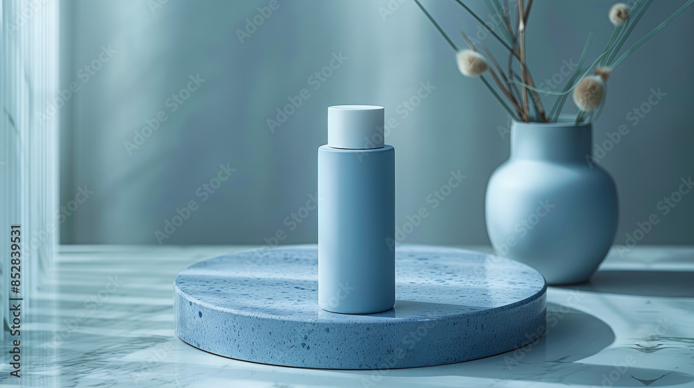 Minimalist Blue Ceramic Spray Bottle for Elegant Skincare Routine