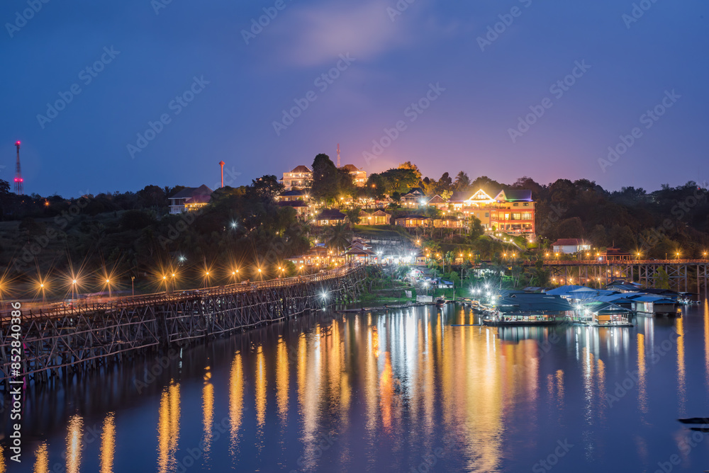 MON BRIDGE [ KANCHANABURI - Travel Thai Asia ] ,THE LONGEST WOODEN BRIDGE OF THAILAND - 850 METRES