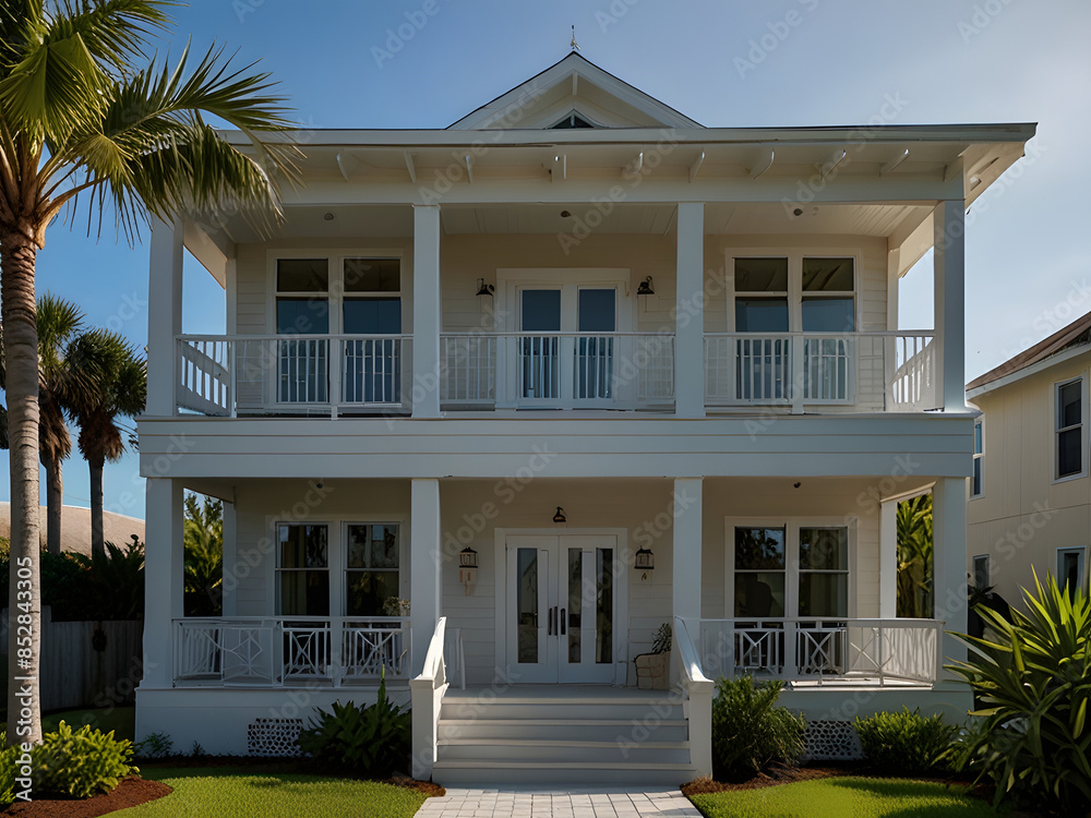 Spacious and Sunlit Two-Story Florida Beach House with Open Cathedral Ceilings and Seamless Indoor/Outdoor Living Spacious and Sunlit Two-Story Florida Beach House with Open Cathedral Ceilings and Seamless Indoor/Outdoor Living