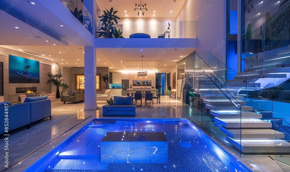 Fototapeta premium High-tech urban loft with state-of-the-art technology.