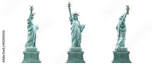 Set of 3 Statue of Liberty with Transparent Background