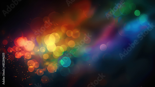 Blurred lights in warm and cool tones creating an abstract festive background