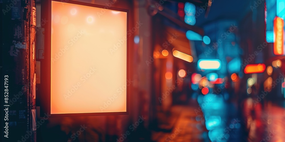A Cityscape with an Illuminated Billboard A Cityscape with an Illuminated Billboard