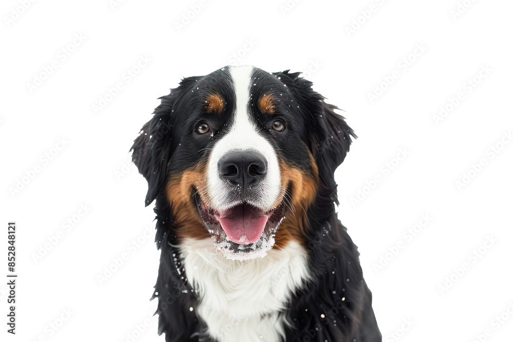 Portrait Head Of A Happy Bernese Mountain Dog With Snow With A Transparent Background, Puppy Bernese Mountain Dog Bread, PNG, Cut Out Portrait Head Of A Happy Bernese Mountain Dog With Snow With A Transparent Background, Puppy Bernese Mountain Dog Bread, PNG, Cut Out