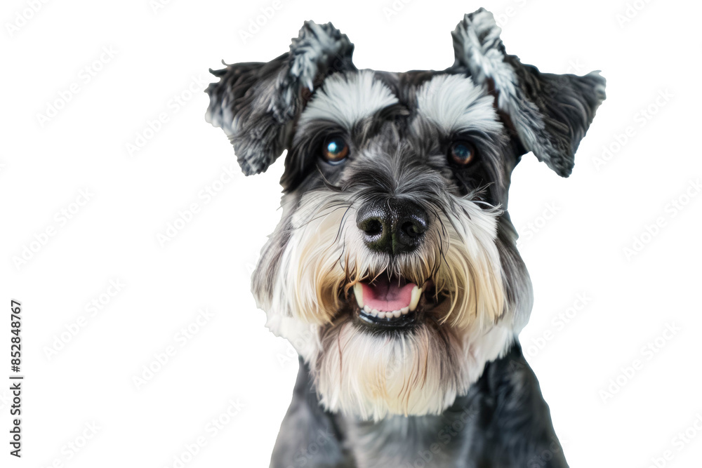 Portrait Head Of A Happy Miniature Schnauzer Dog With A Transparent Background, Puppy Miniature Schnauzer Dog Bread, PNG, Cut Out Portrait Head Of A Happy Miniature Schnauzer Dog With A Transparent Background, Puppy Miniature Schnauzer Dog Bread, PNG, Cut Out