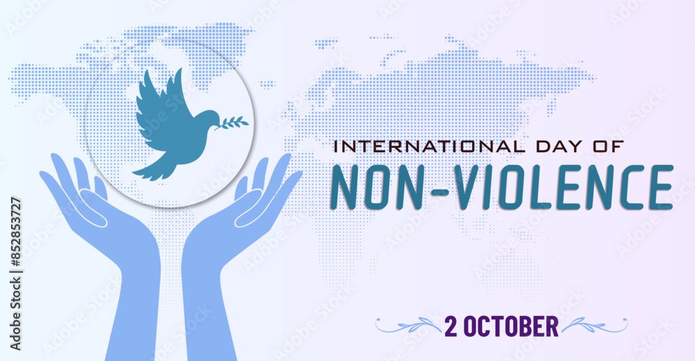 Obraz premium International Day of non violence, campaign or celebration banner