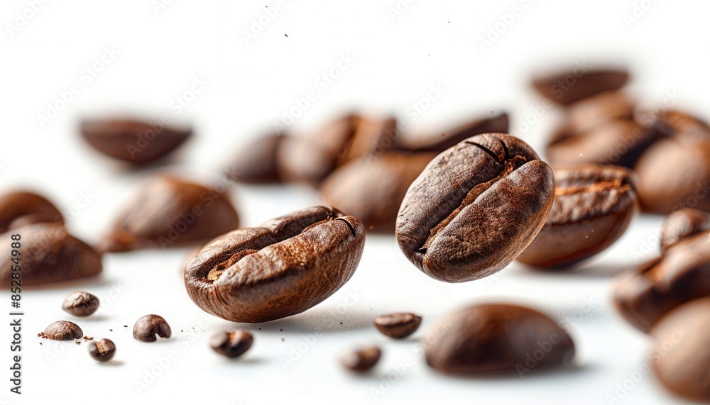 Fototapeta premium coffee beans on white background