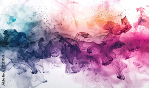 Vibrant abstract ink cloud with swirling colors blending beautifully. Perfect for artistic backgrounds, creative projects, and digital art.