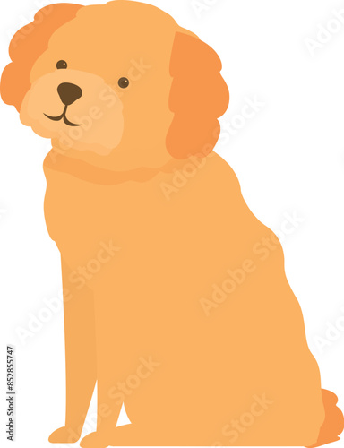 Adorable golden doodle dog sitting patiently, embodying loyalty and companionship