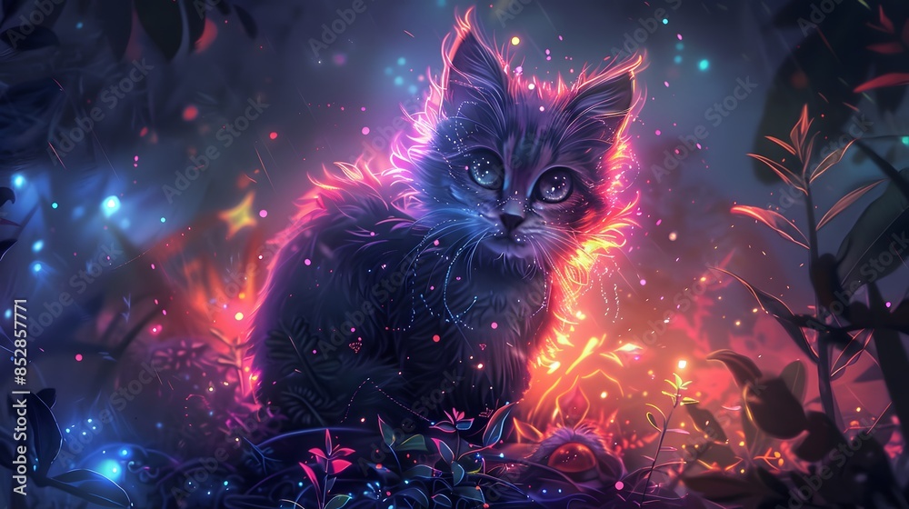 Cat with a magical aura Cat with a magical aura