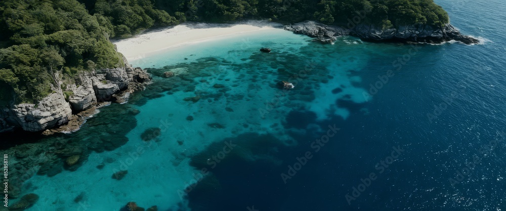 Untouched beauty aerial view of a pristine rocky Untouched beauty aerial view of a pristine rocky