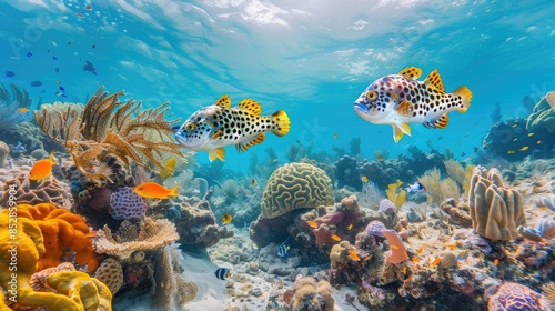Boxfish habitat on a Bonaire reef photo