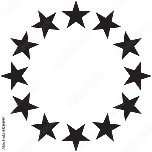 Vector image - black stars circle on white background. Suitable for any design. EPS 10/AI